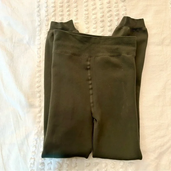 Eddie Bauer Women’s Olive Green Fleece Leggings Sz S - Picture 2 of 3